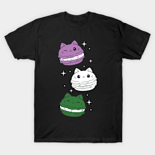 Genderqueer Pride Flag Month Cute Cat Kawaii Macaron T-Shirt